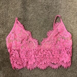 pink lace bralette top, brami